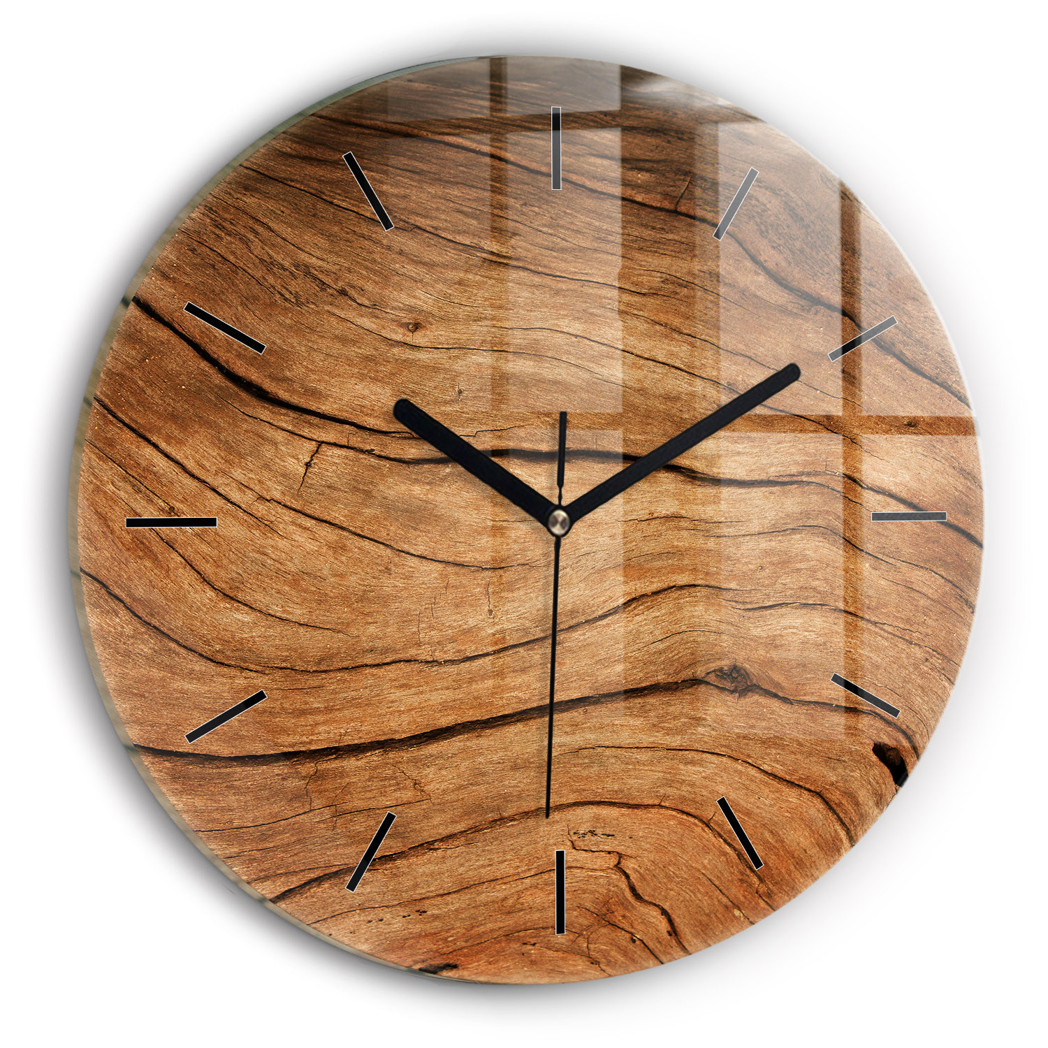 Cichy Zegar Dekoracyjny Stare drewno fi30