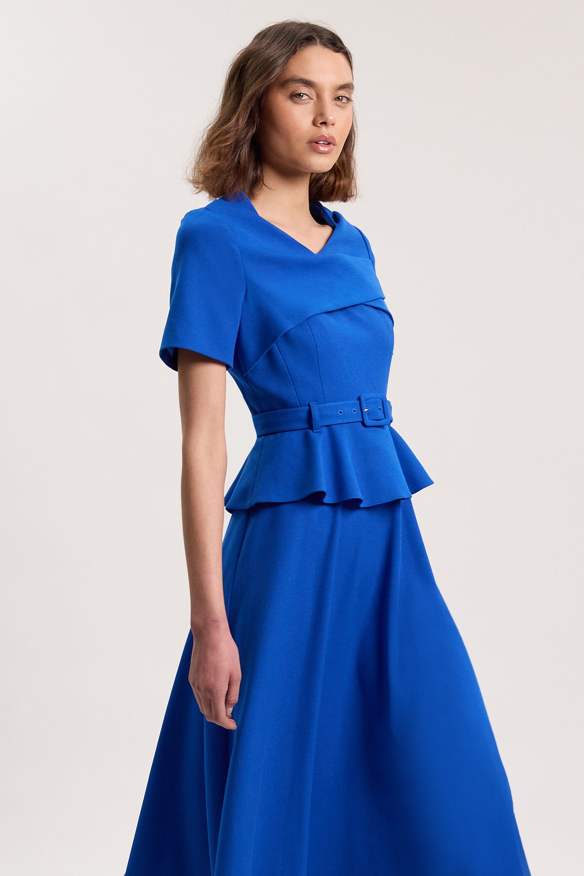 KarenMillen Structured Tailored Belted Midi Dress
