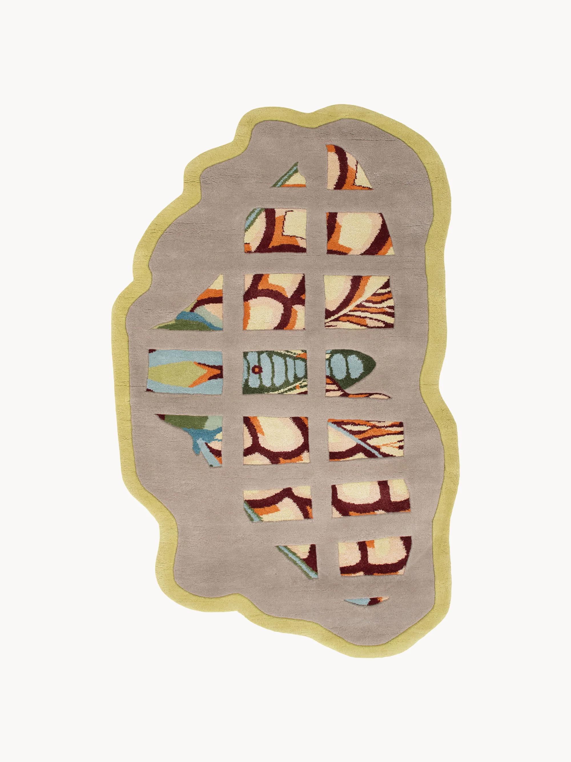 Handgeknüpfter Wollteppich Moth mit Hoch-Tief-Effekt