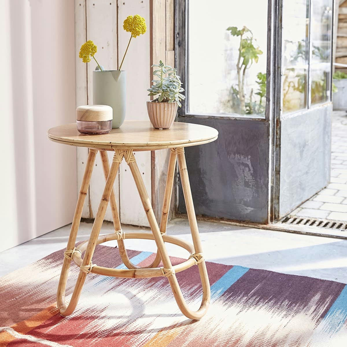 BOHO - Table basse en rotin ronde