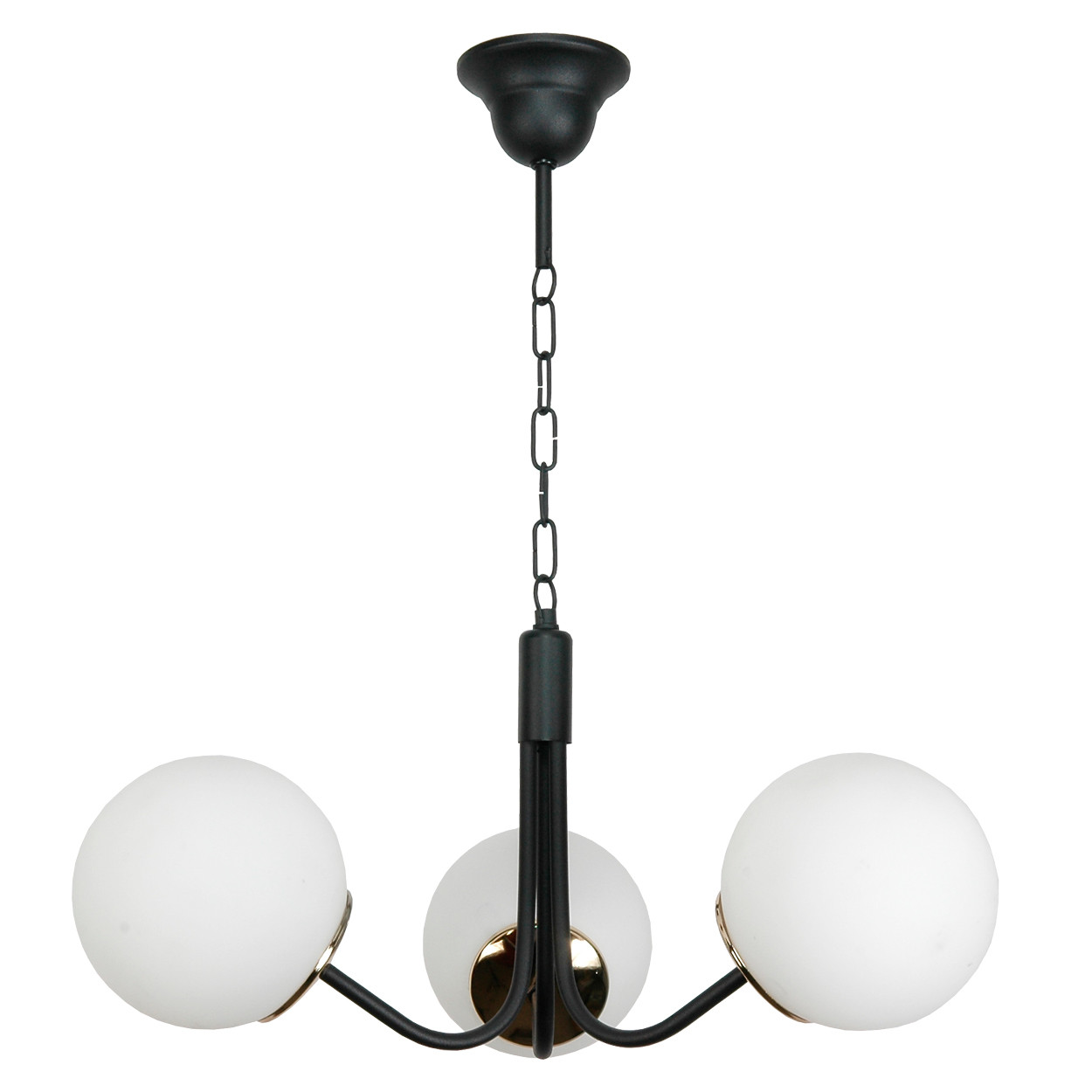 Lampa wisząca czarna kule białe glamour EDYLIT 3xE14 SOFIA 15-292