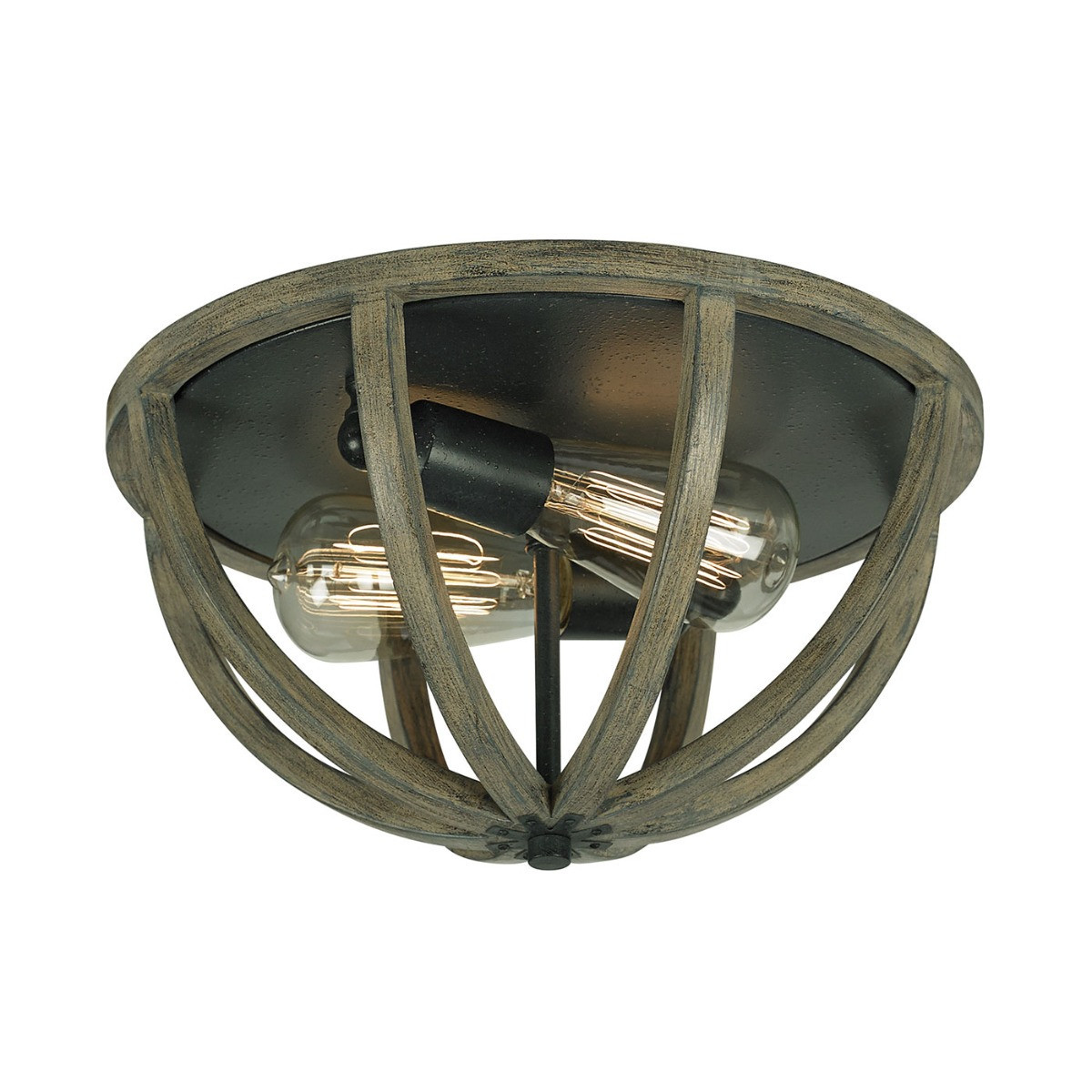 Plafonbrązow-szary kute żelazo okrągły 33cm Allier 2xE27x60W IP20 Feiss