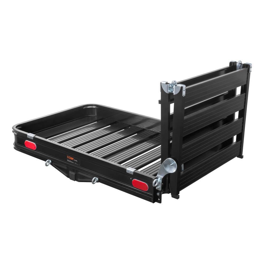 CURT Aluminum Hitch Mount Basket-Style Cargo Carrier w/ Ramp, Fits 2-in Receivers, 50 x 30-in