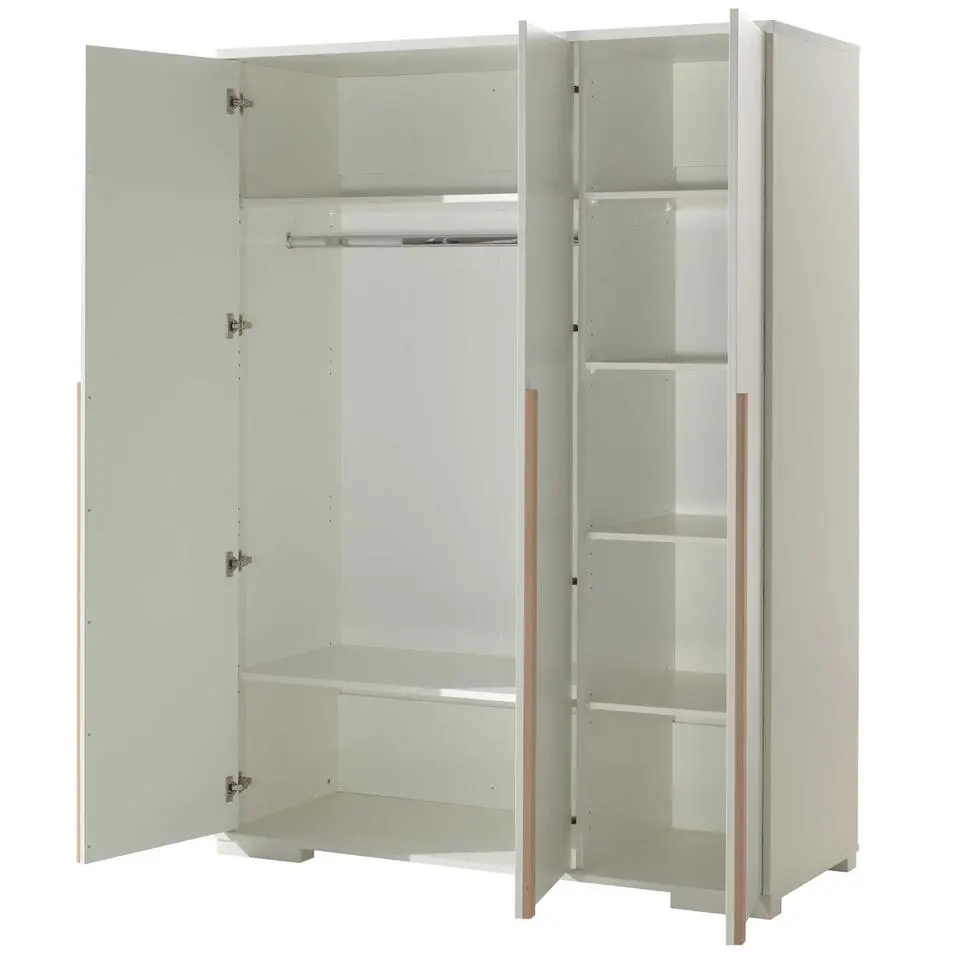 Kledingkast London 146cm met 3 deuren - wit