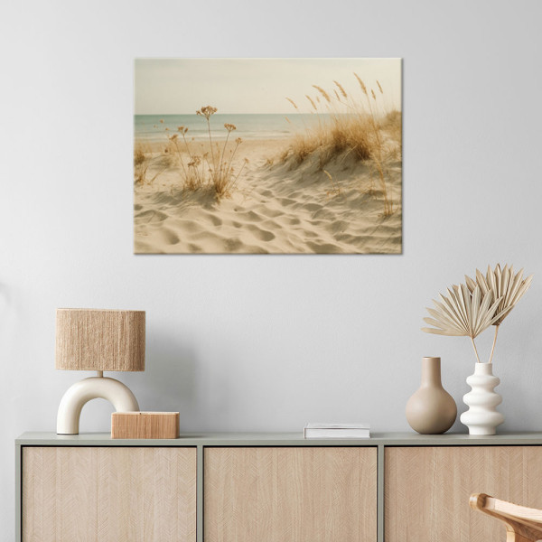 Obraz canvas do salonu sypialni, Plaża Morze Wydmy Shabby Chic 30x20