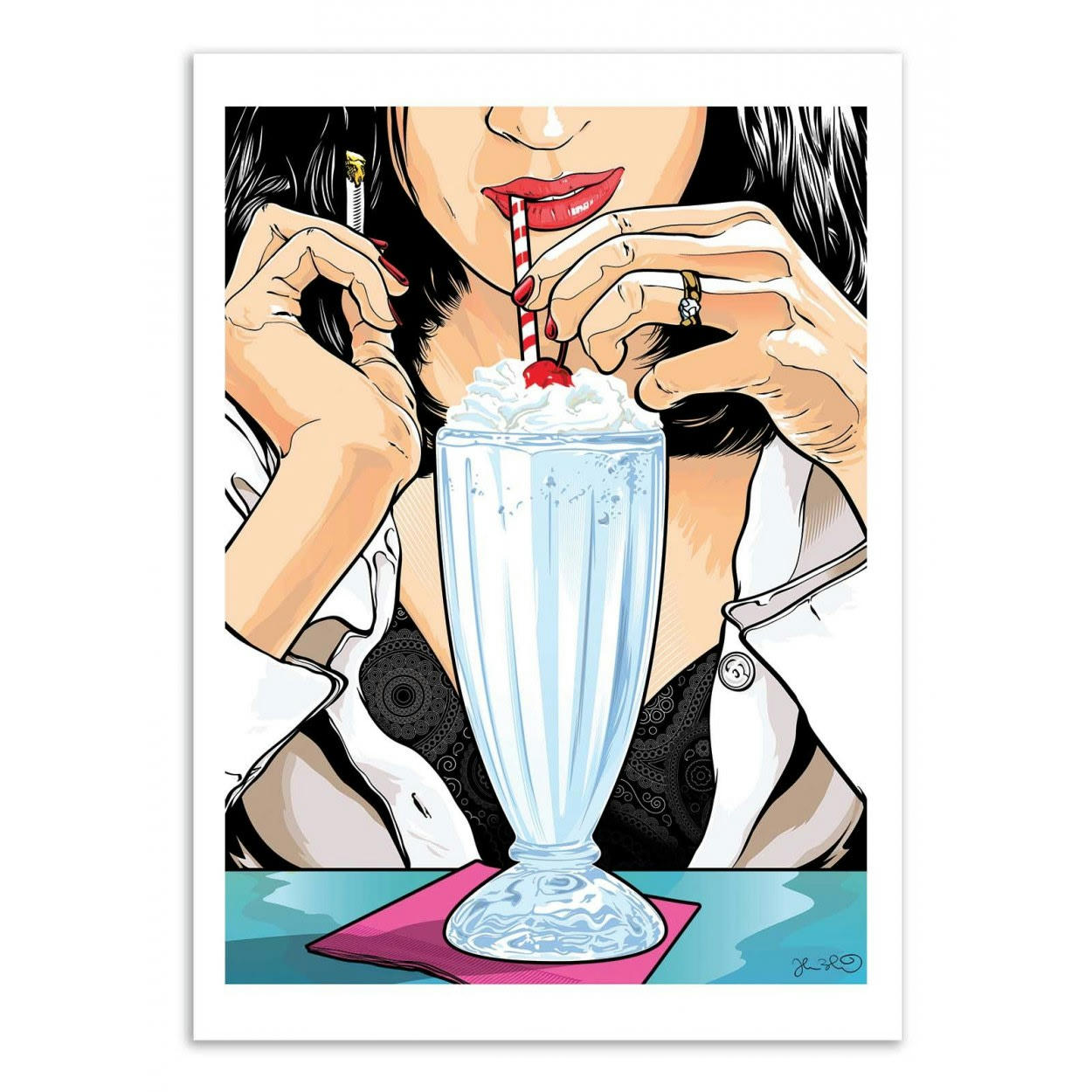 JOSHUA BUDICH - MIA WALLACE -  Affiche d'art 50 x 70 cm