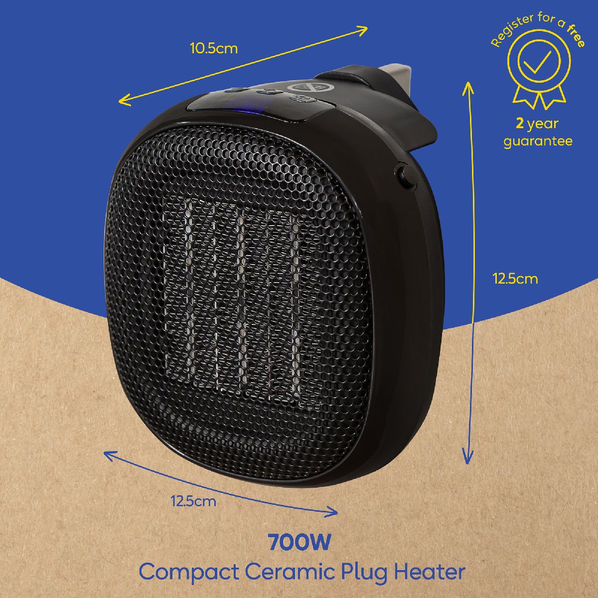 Russell Hobbs Electric Heater Fan 700W Compact Portable Plug In RHPH7001