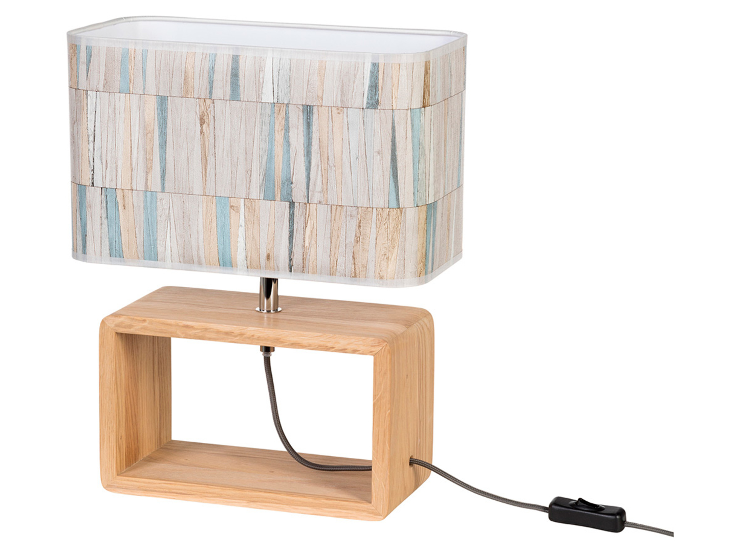 Lampa stołowa Cadre Malo 38 cm drewniana brązowa