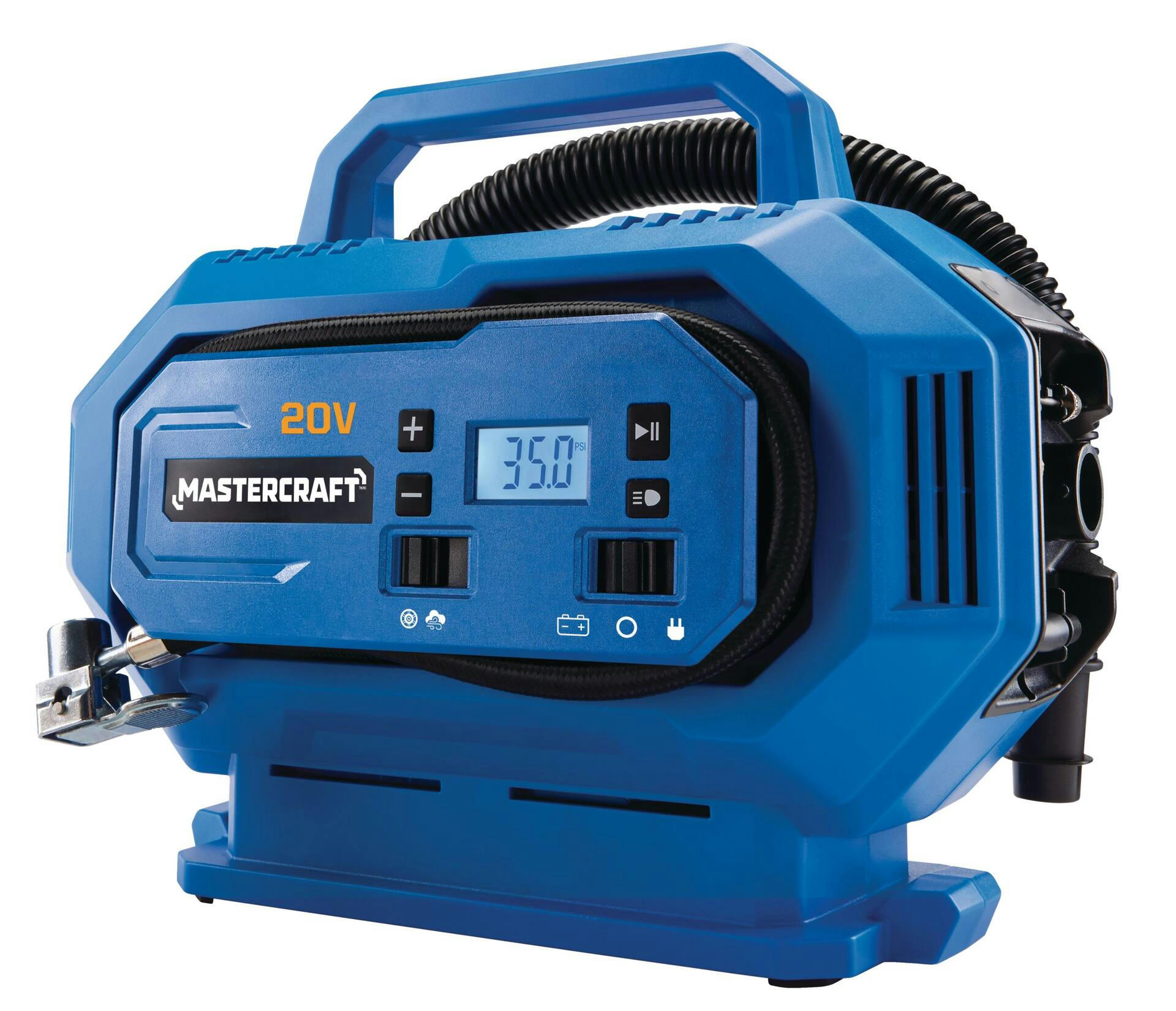 Mastercraft 20V Max Lithium-Ion Cordless Dual Function Air Inflator with Gauge, Tool Only, PWR POD Compatible