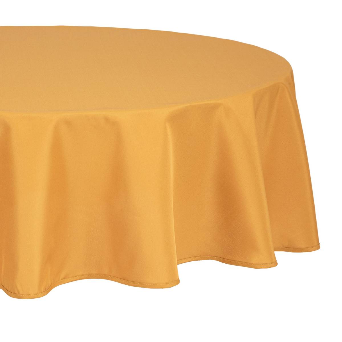 Tablecloth stain resistant Mustard yellow, D.180 cm