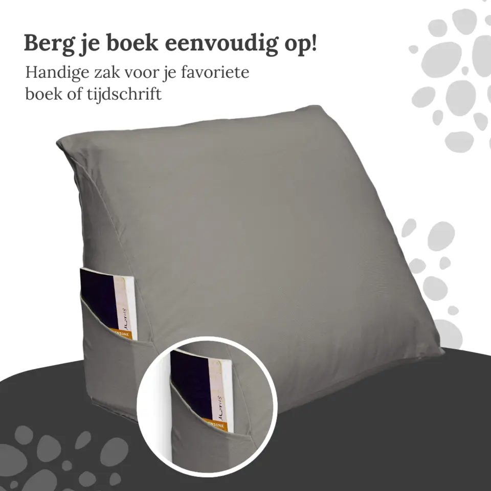 Ten Cate Leeskussen inclusief Leeskussen Hoes Grijs