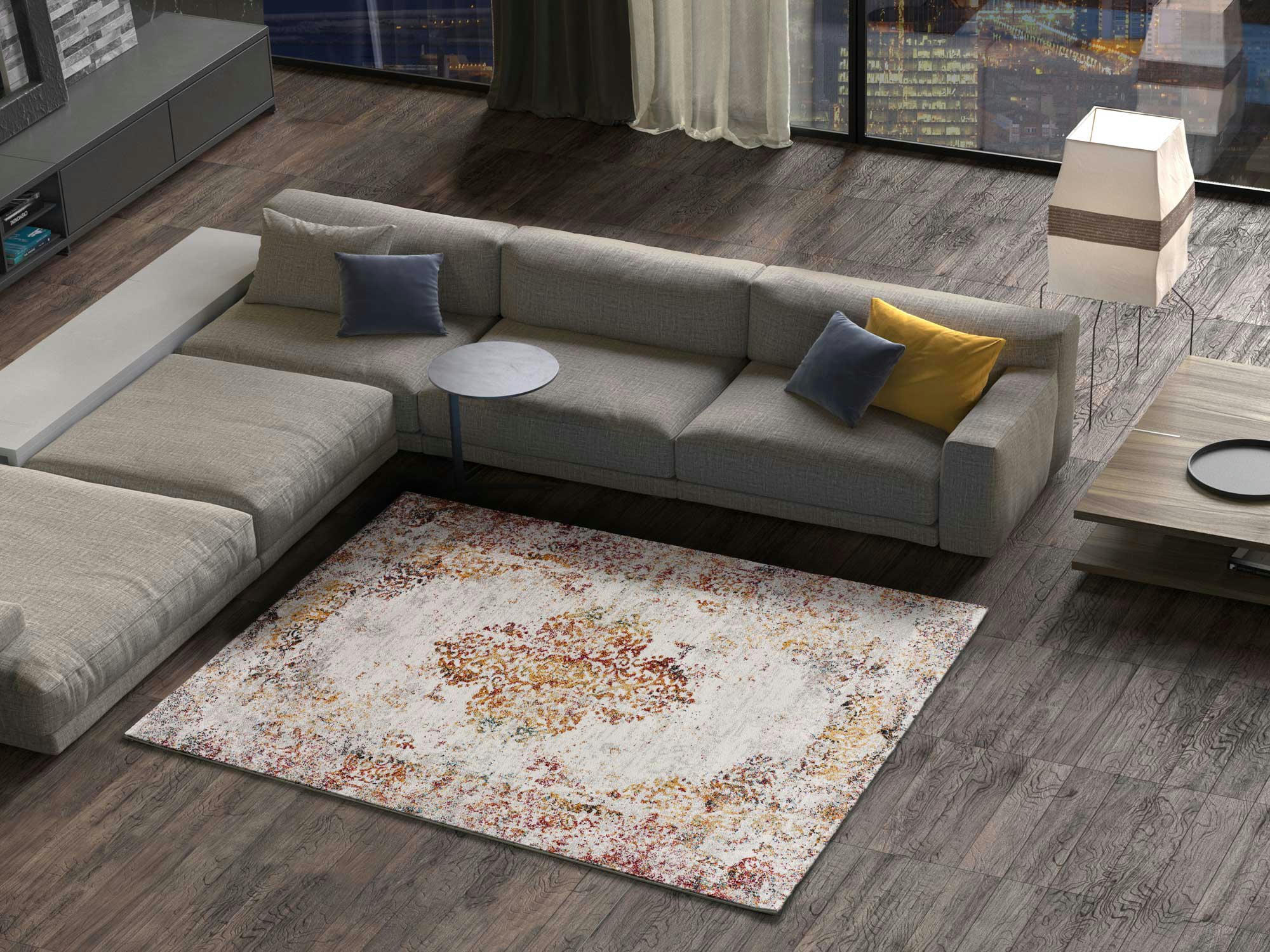 EIDER - Tapis design vintage multicolore, 080X150 cm