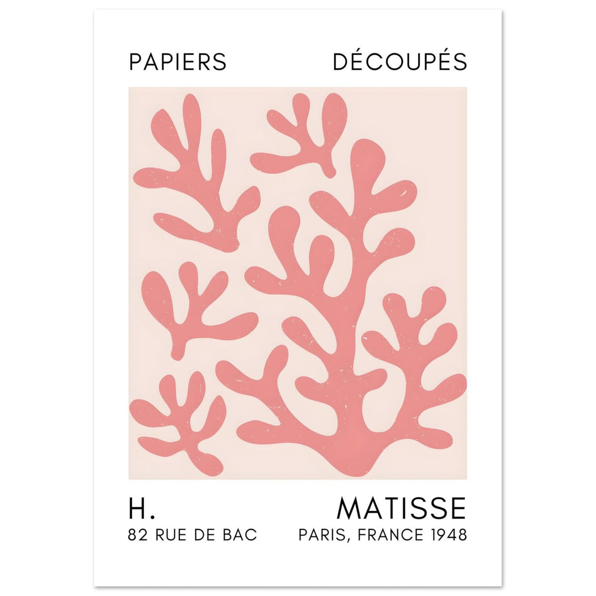 Artfulprints Poster Matisse – Coral shadows taupe  - A4 21x29.7 cm - Taupe