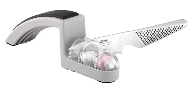 New Global Hiro Black 7Pc Knife Block Set & Sharpener