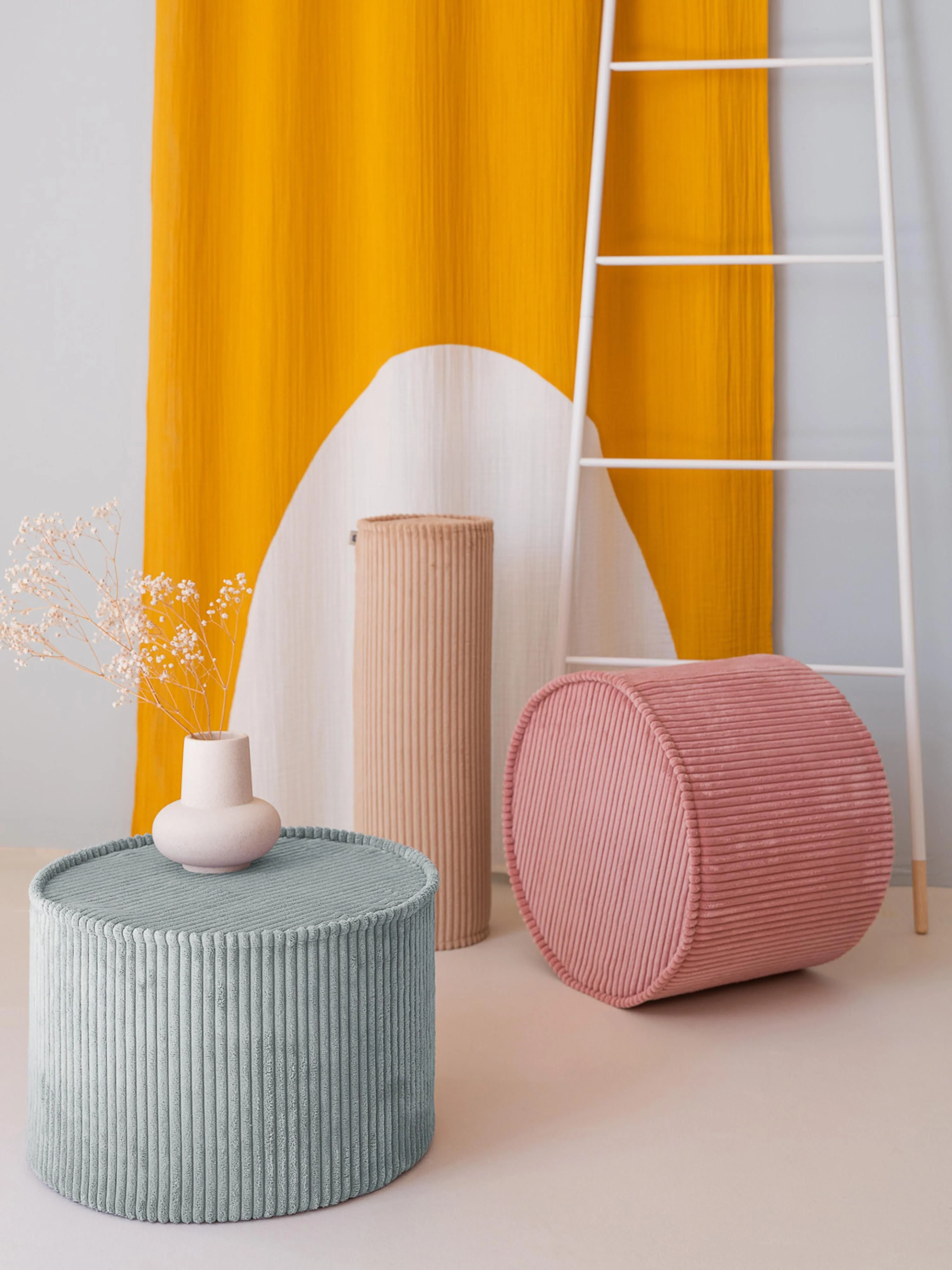 Kinder-Pouf Sugar aus Cord, Ø 40 cm