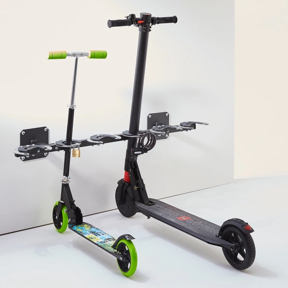 Tretrollerhalterung, Wandhalter, für 6 Roller, schwarz