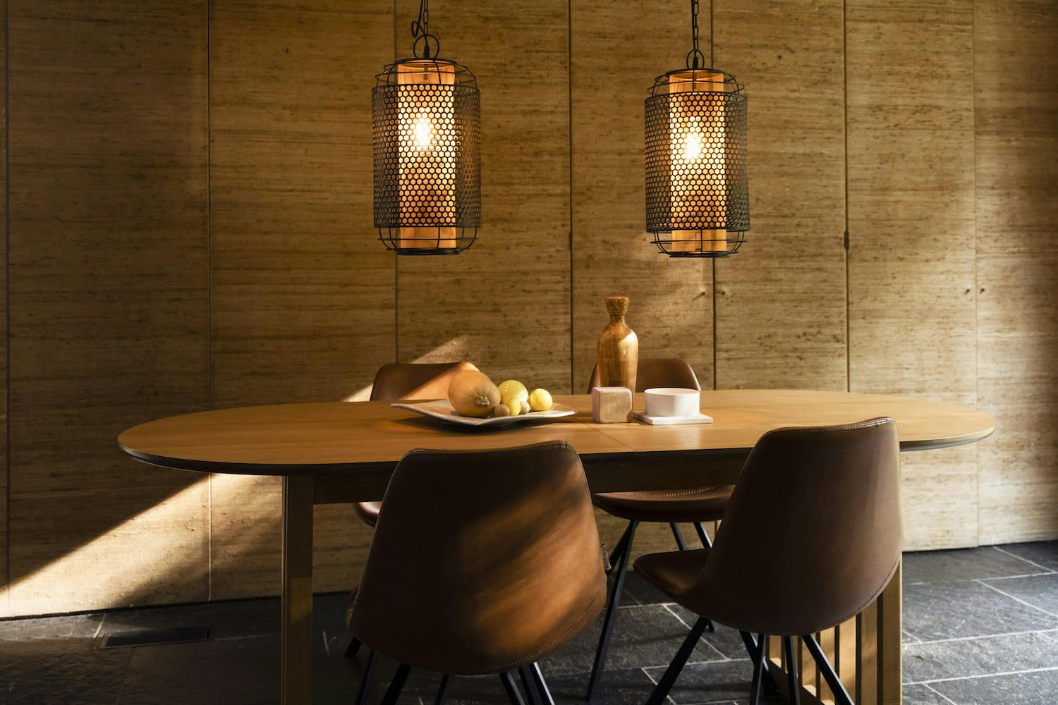 BARLET - Table de repas extensible ovale en bois de chêne L 200