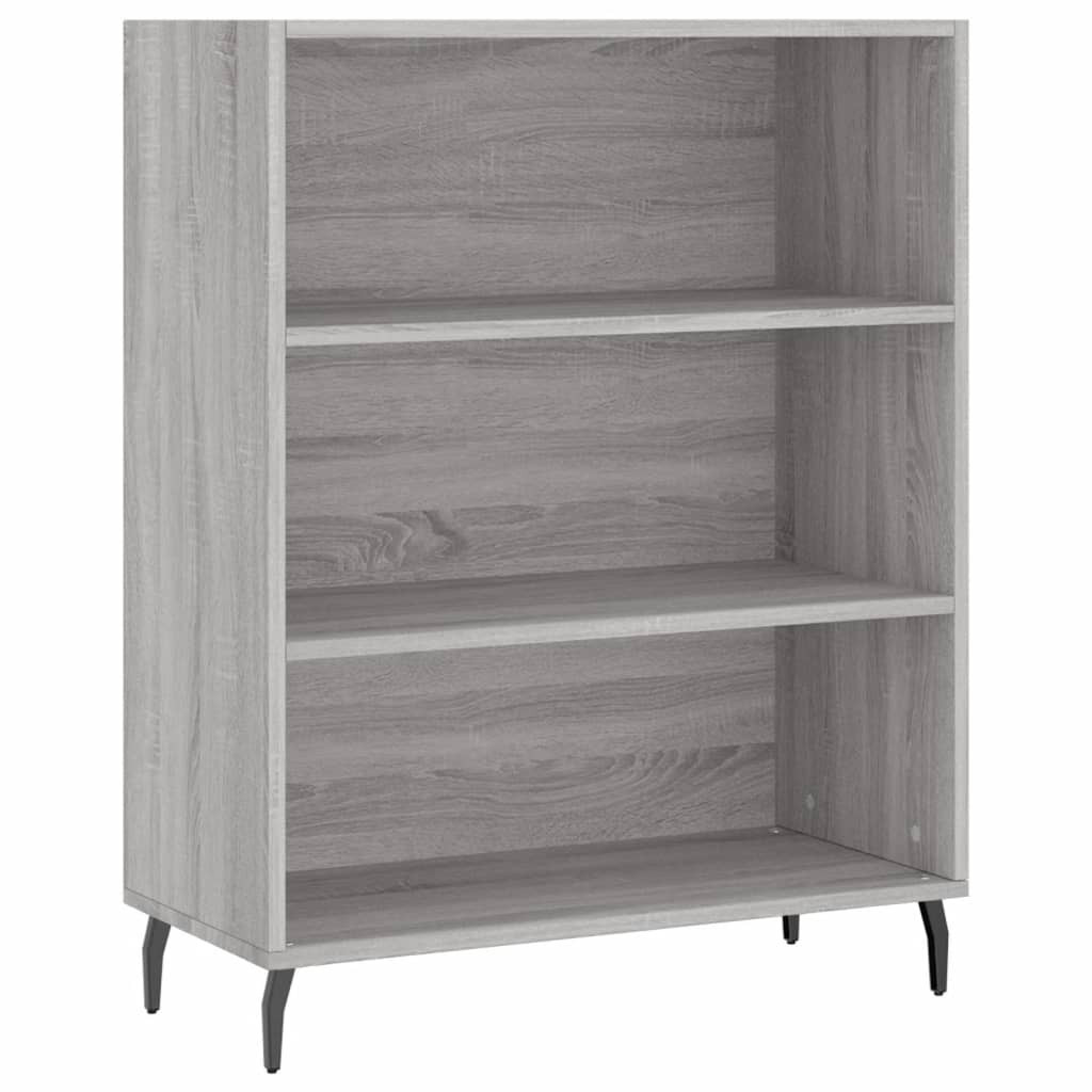 Szafka Szara Dąb Sonoma z Półkami 69.5x32.5x90 cm do Salonu Pokoju