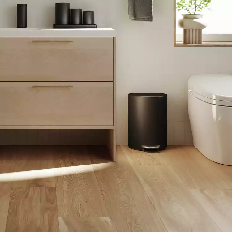 Simplehuman 6L Semi-Round Bathroom Pedal Bin - Black