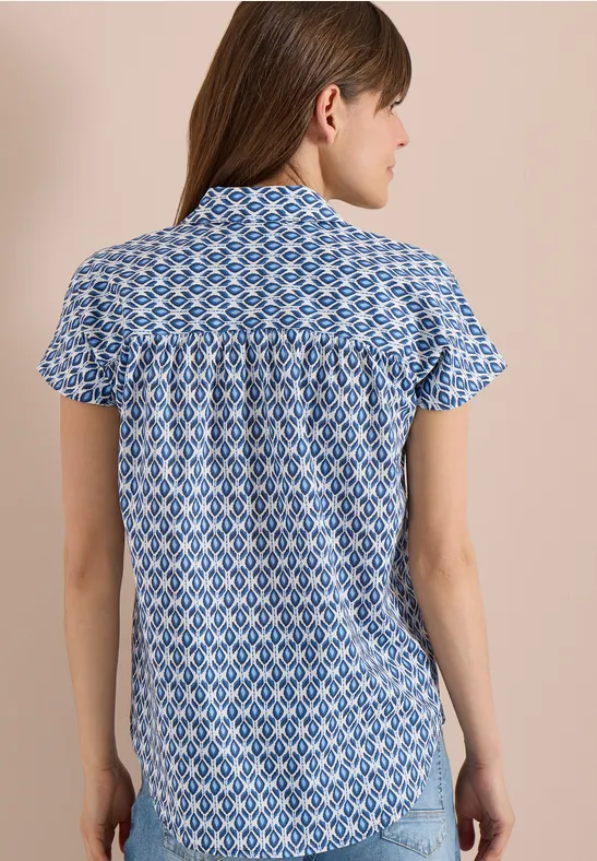 Kurzarm Bluse mit Minimal Print