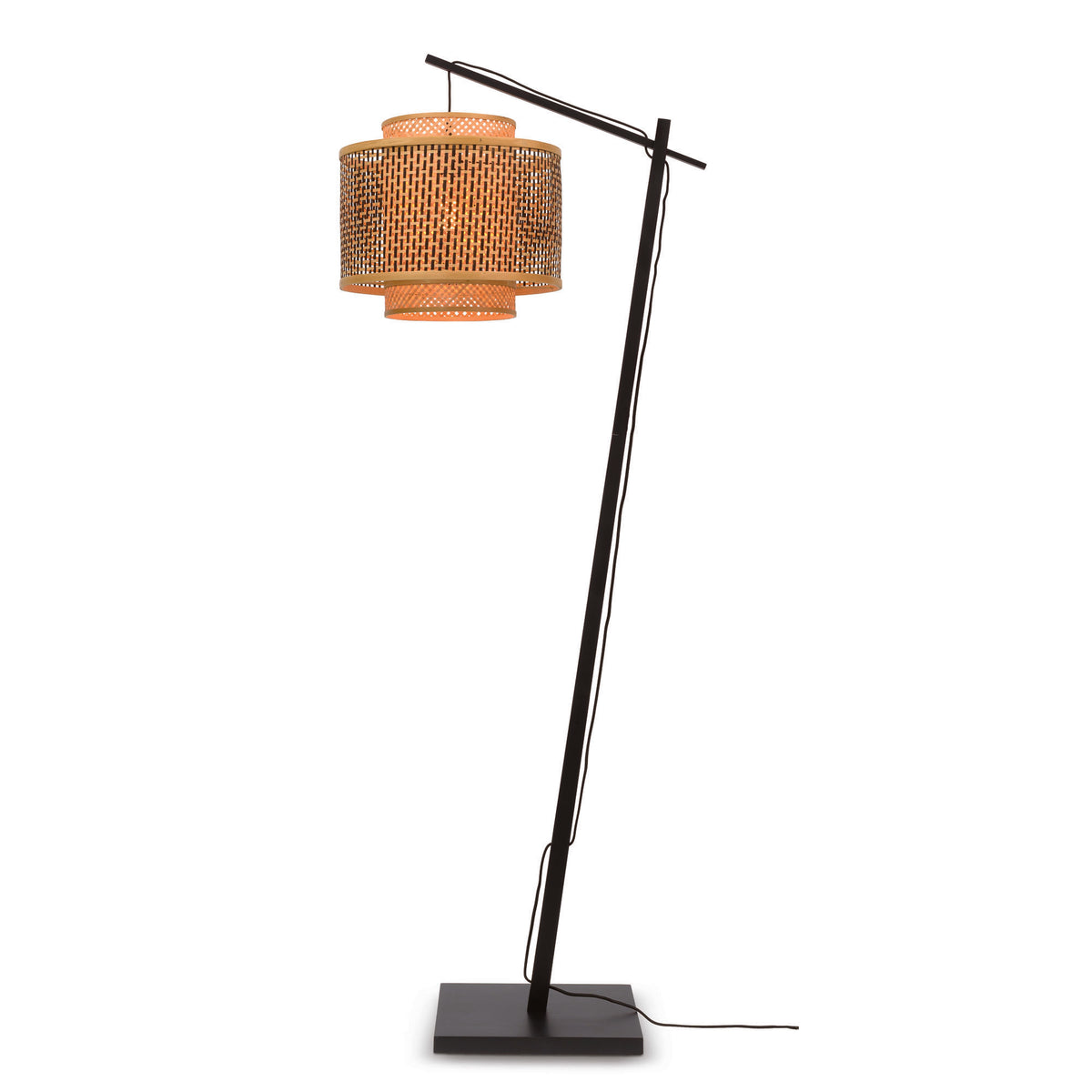 GOOD&MOJO vloerlamp Bhutan - bruin - Ø40cm