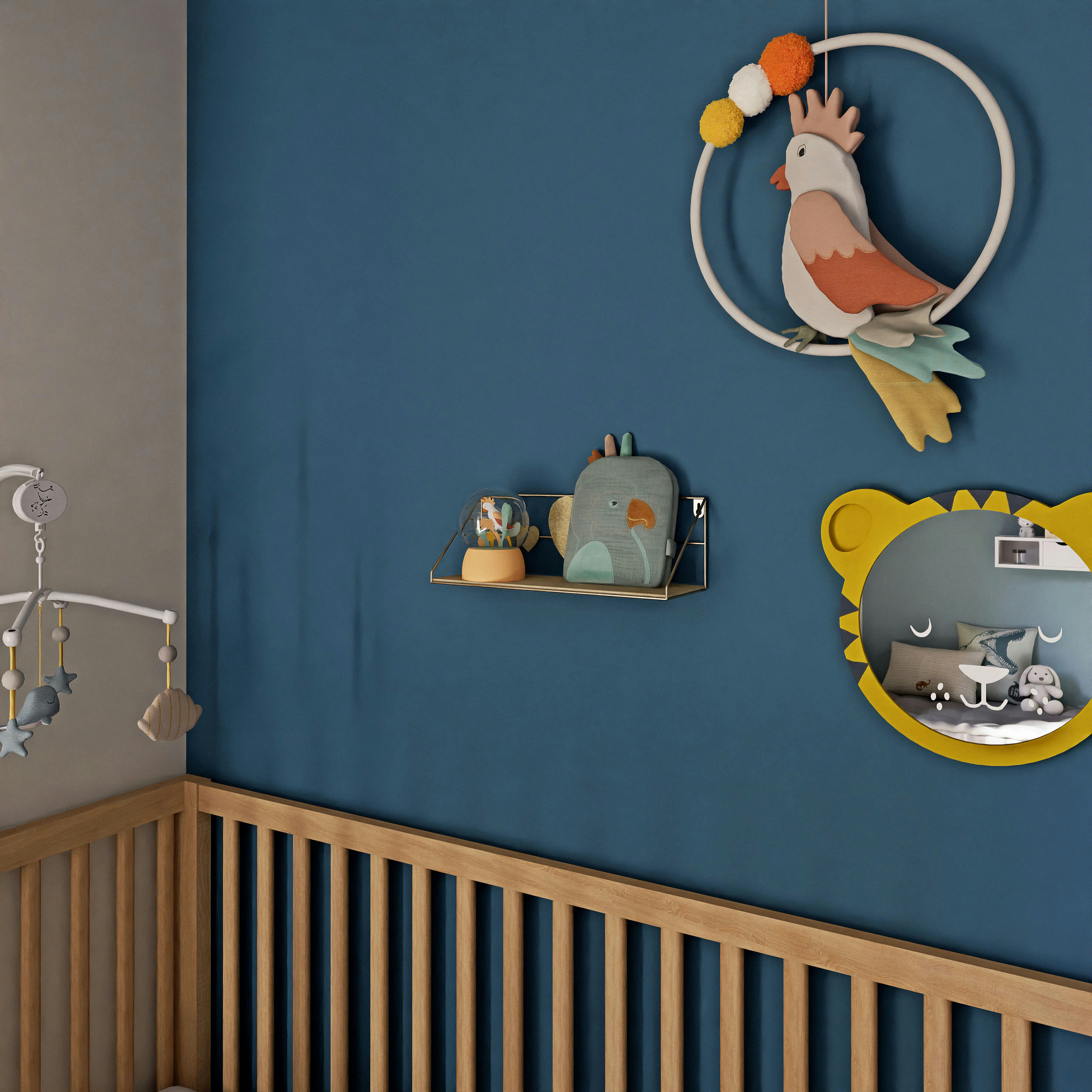 MANI - Miroir tigre jaune et noir 34x31