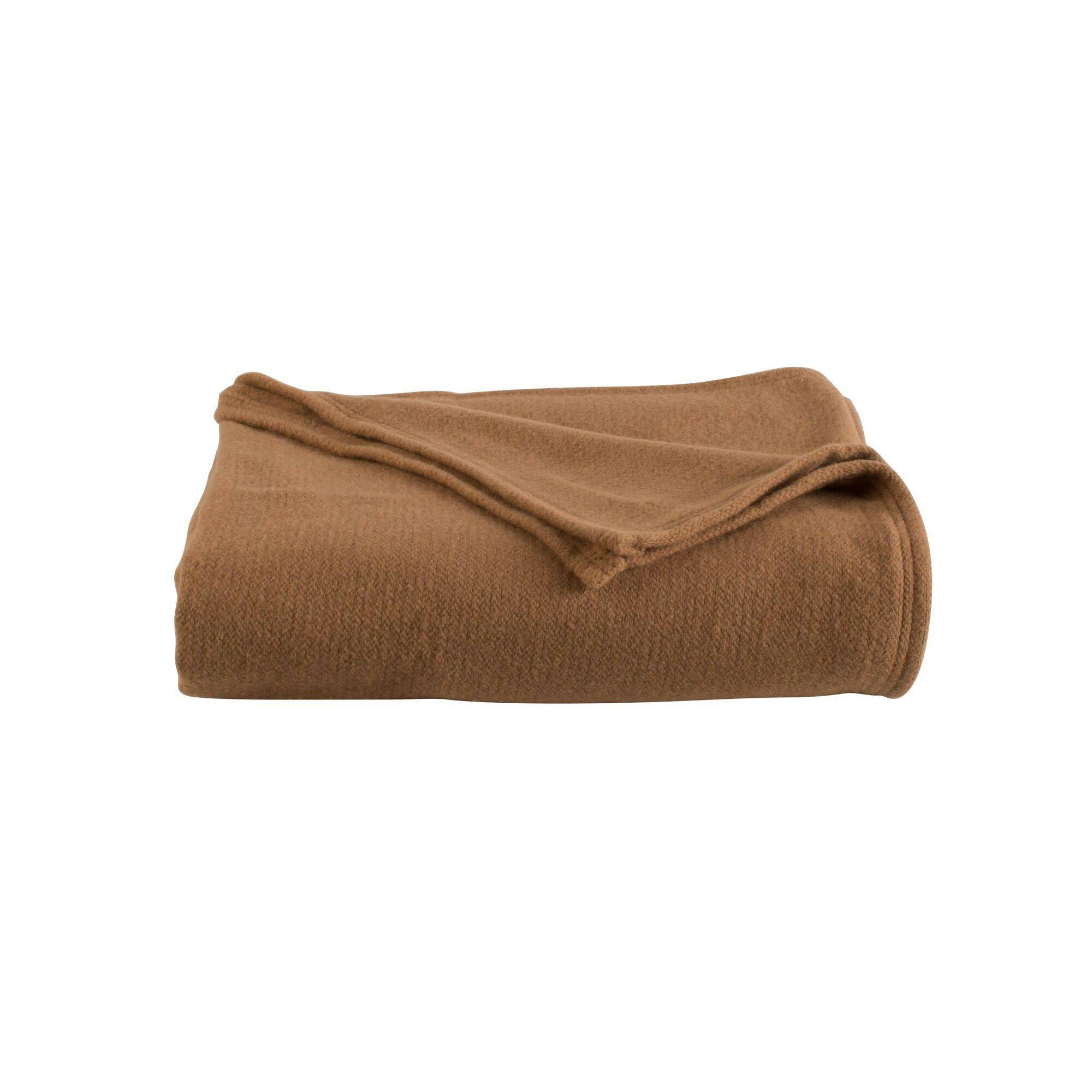 CHAMPERY - Couverture en 100% pure laine vierge 240 x 300 cm chamois