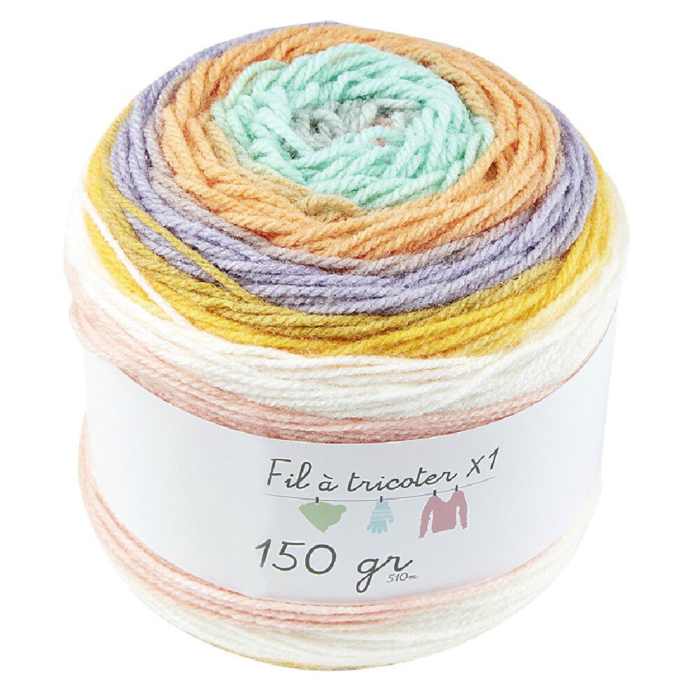 Pelote de laine acrylique ton jaune 150g