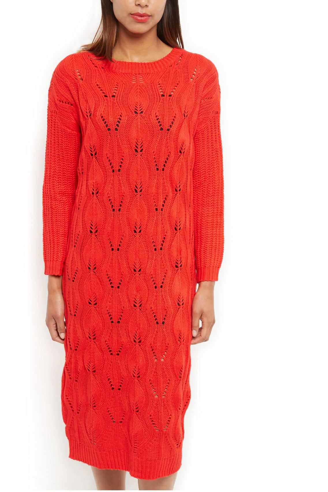 Cutie London Cable Knit Textured Midi Dress