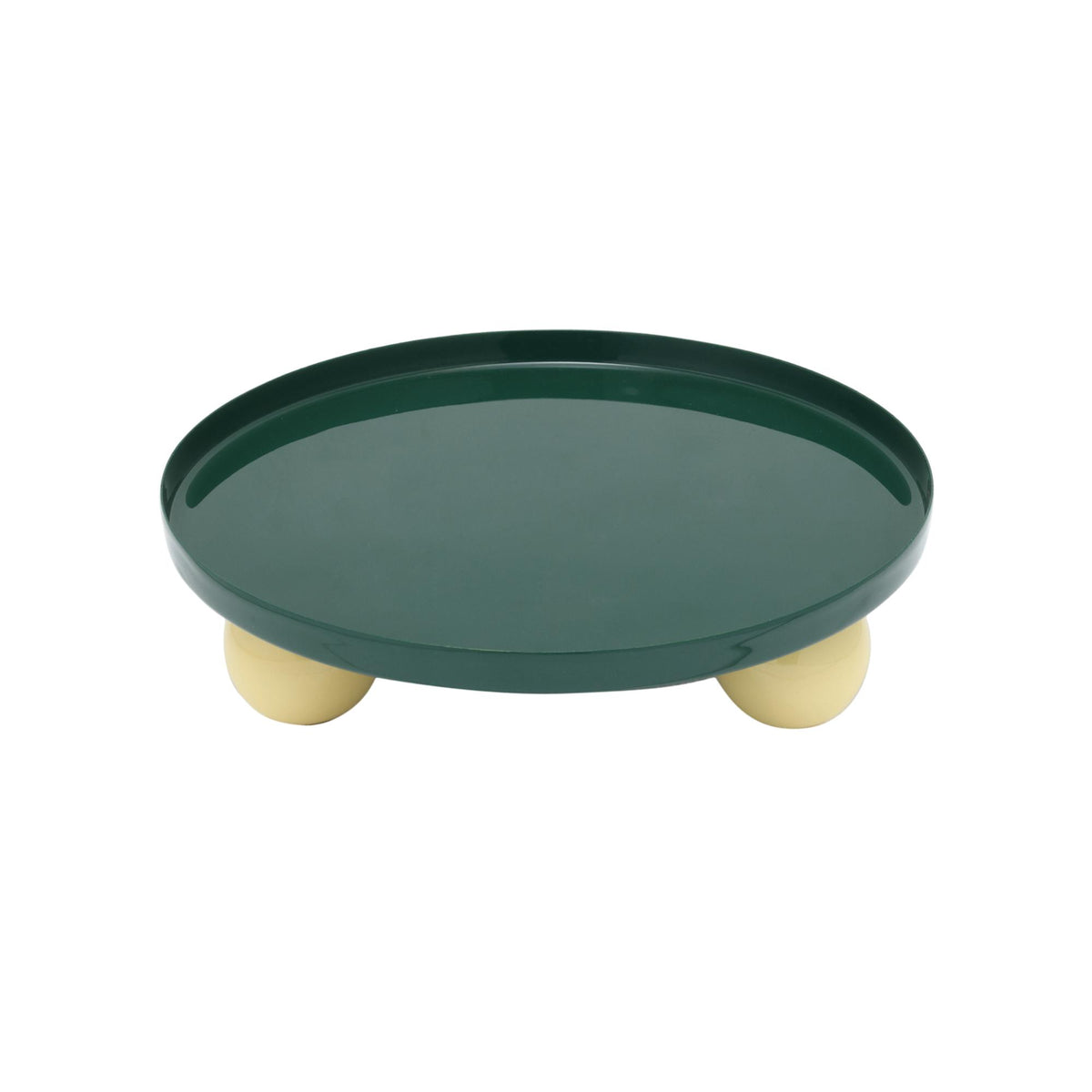 Present Time dienblad Double Funky Round Large - groen - Ø25cm