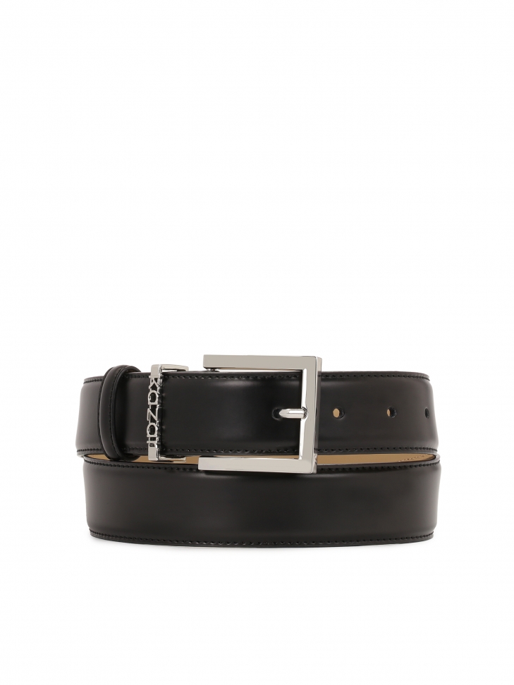 Black belt with metal loop with logo