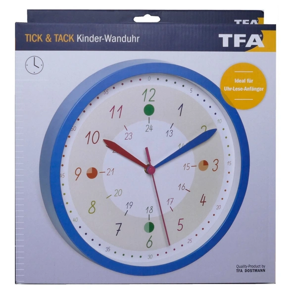 Wanduhr, BxHxT: 30,8 x 30,8 x 4,4 cm, blau