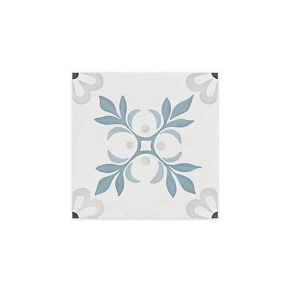 Carrelage effet Carreau ciment Roselis Bleu 22,3x22,3x0,9 cm Ventoril - Sol et mur intérieur (vendu par carton de 0,65 m²) - RO'MA