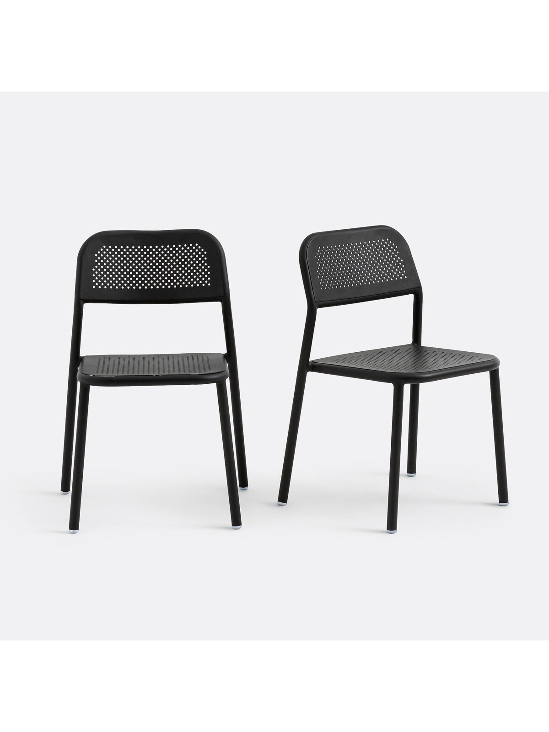 La Redoute Intérieurs Set of 2 Black Lyona Aluminium Garden Chairs