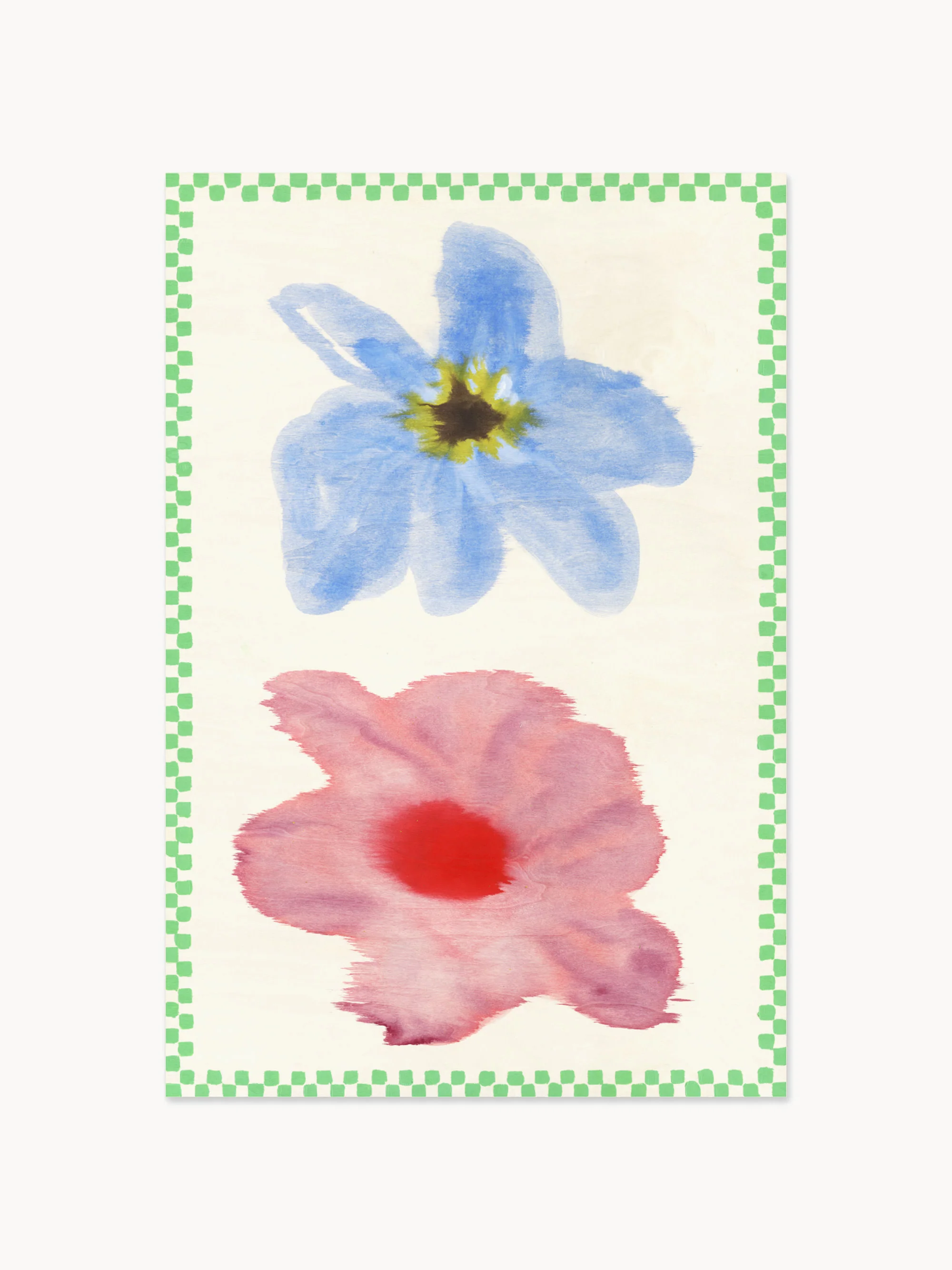Digitaldruck Flower With Checks 01