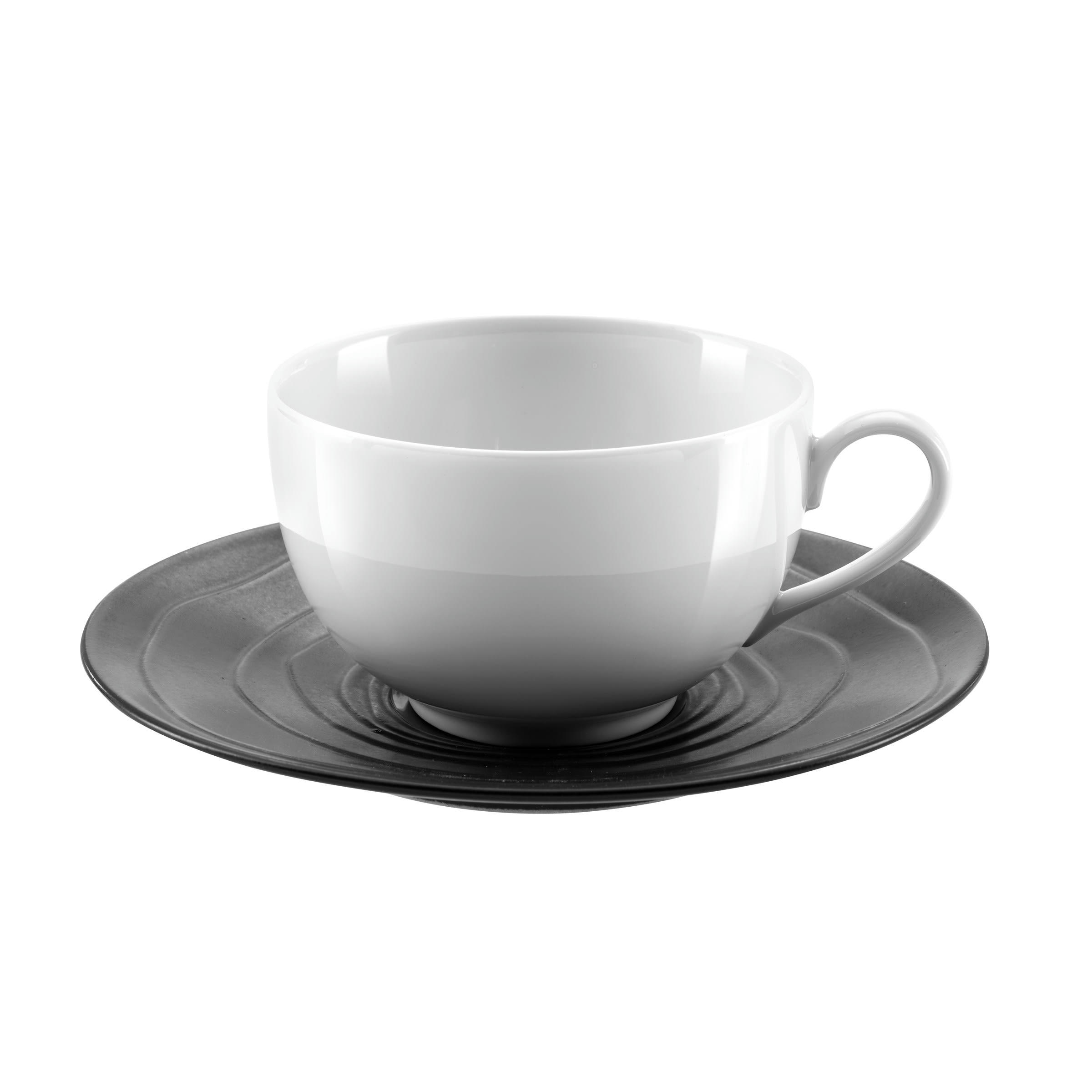 ESCALE NOIR - Tasse et soucoupe à café - Lot de 6