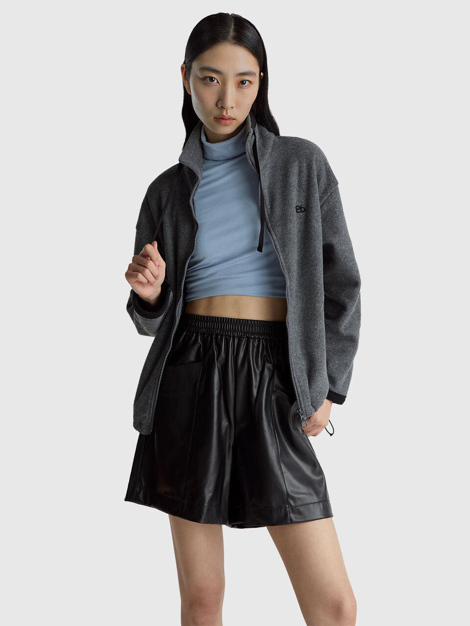 Sweatshirt with fleece zipper