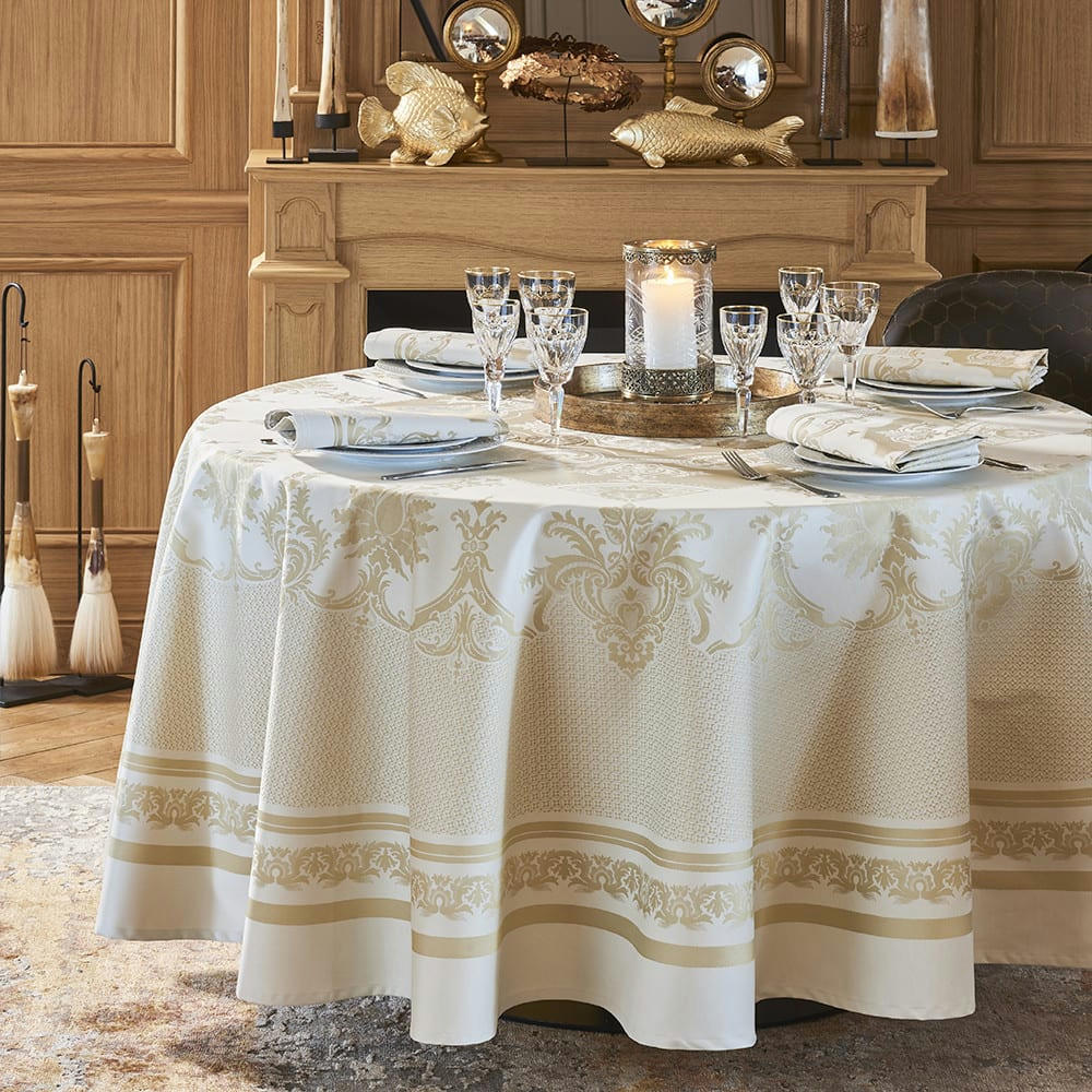 ELEONORE DORE - Nappe ronde antitache déperlant coton & autres fibres  Diam. 175 cm