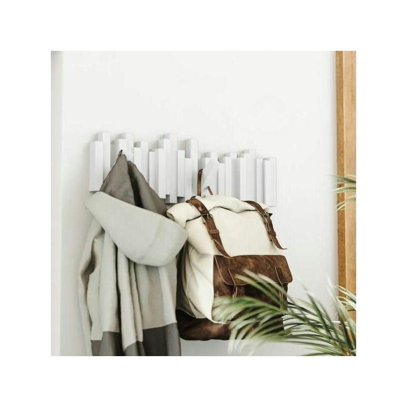 STICKS - Porte manteau design mural sticks blanc