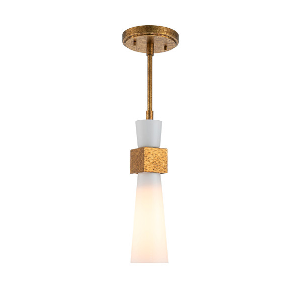 Lampa wisząca przecierane złoto-opalowy KRISTY 1xE27x40W Elstead