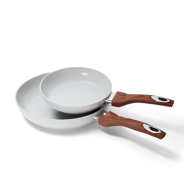 Phantom Chef 8" & 11" Non Stick Wood Handle Fry Pan Combo, Beige