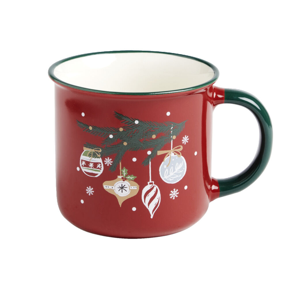 Lot de 4 mugs en céramique décor No&euml;l 365ml