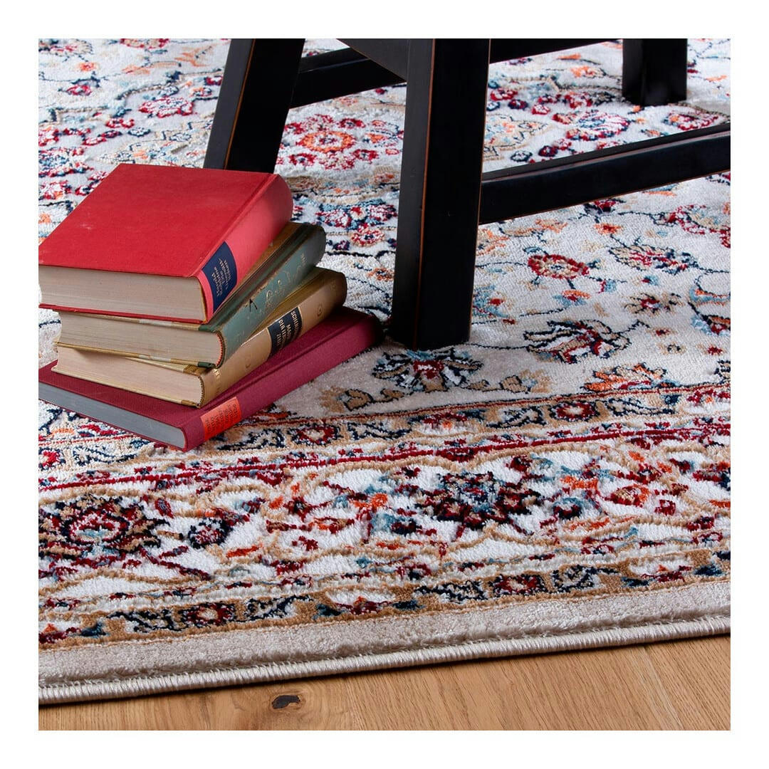 CAURIS - Tapis ethnique orientale en polyester beige 80x150