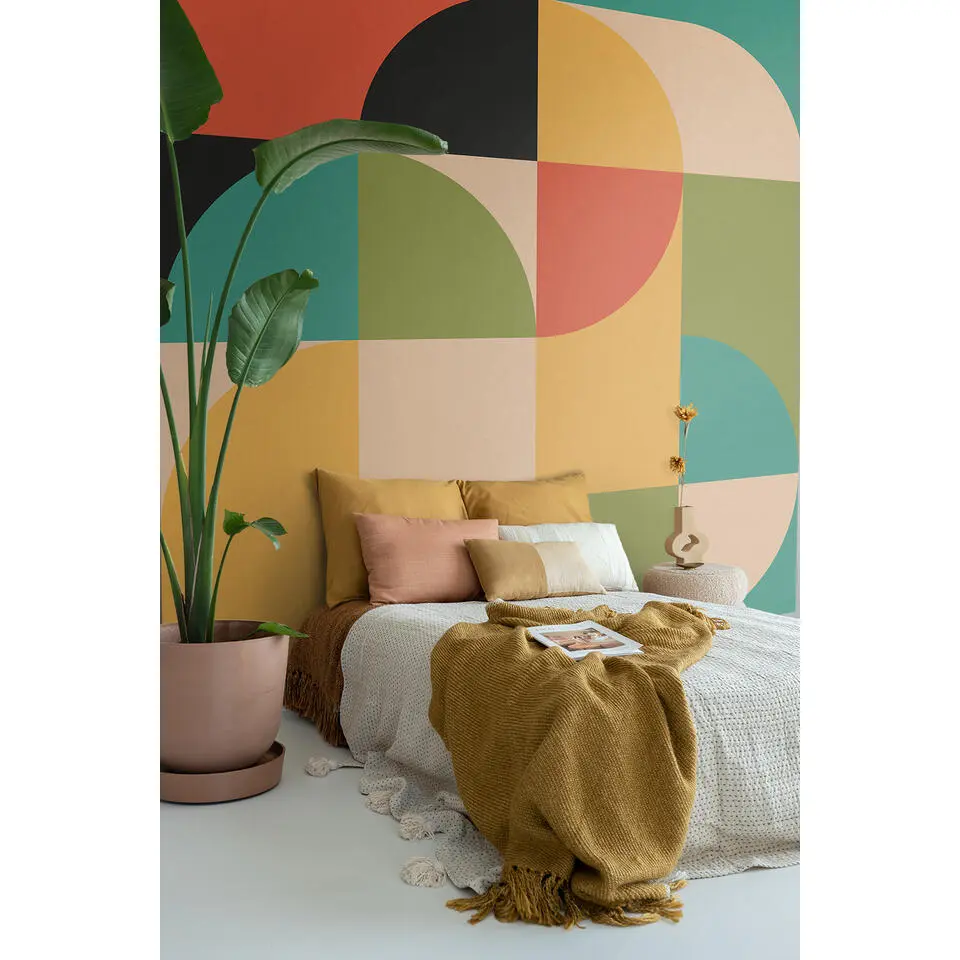 ESTAhome fotobehang cirkels in Bauhaus stijl multicolor - 250 x 279 cm