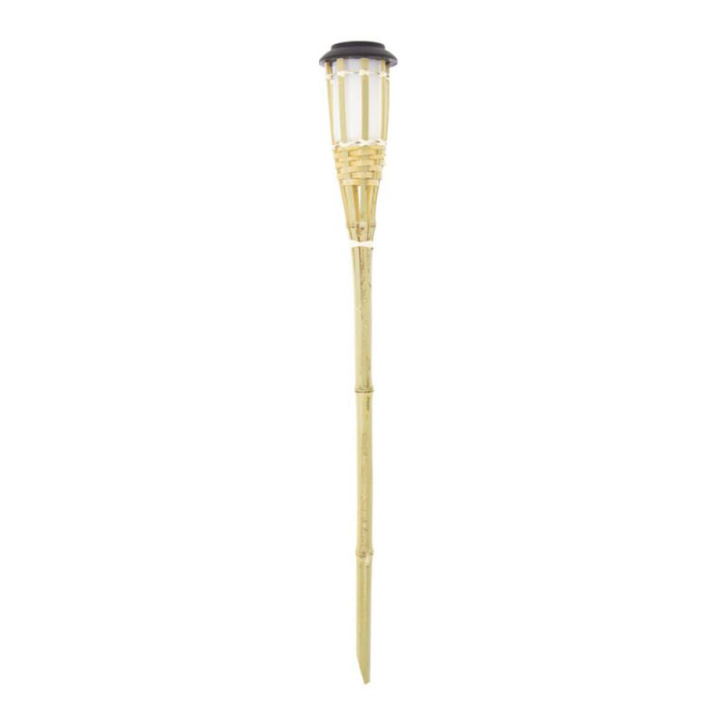 Poteau LED solaire avec effet flamme bambou XANLITE