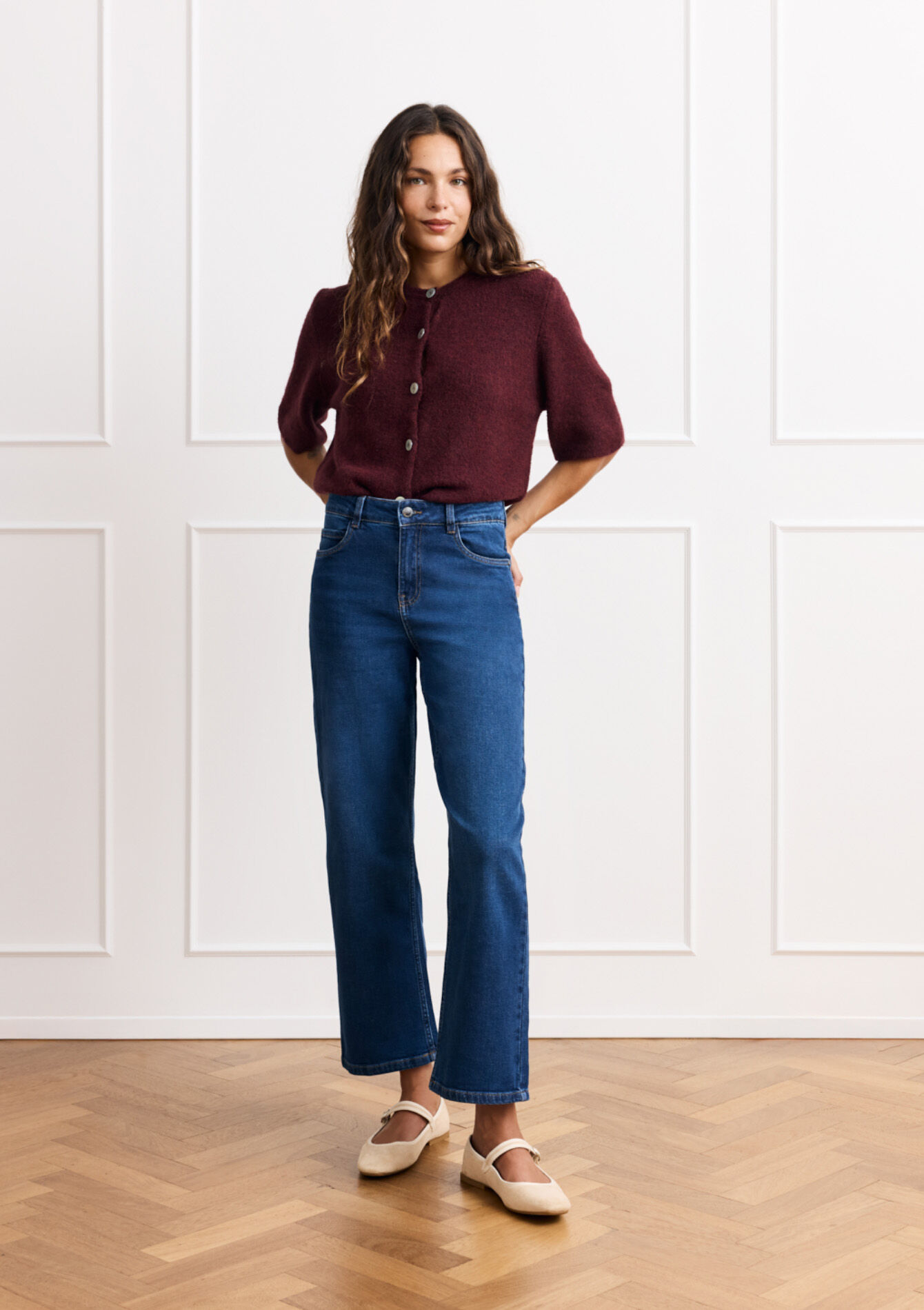 High waist wide leg jeans
