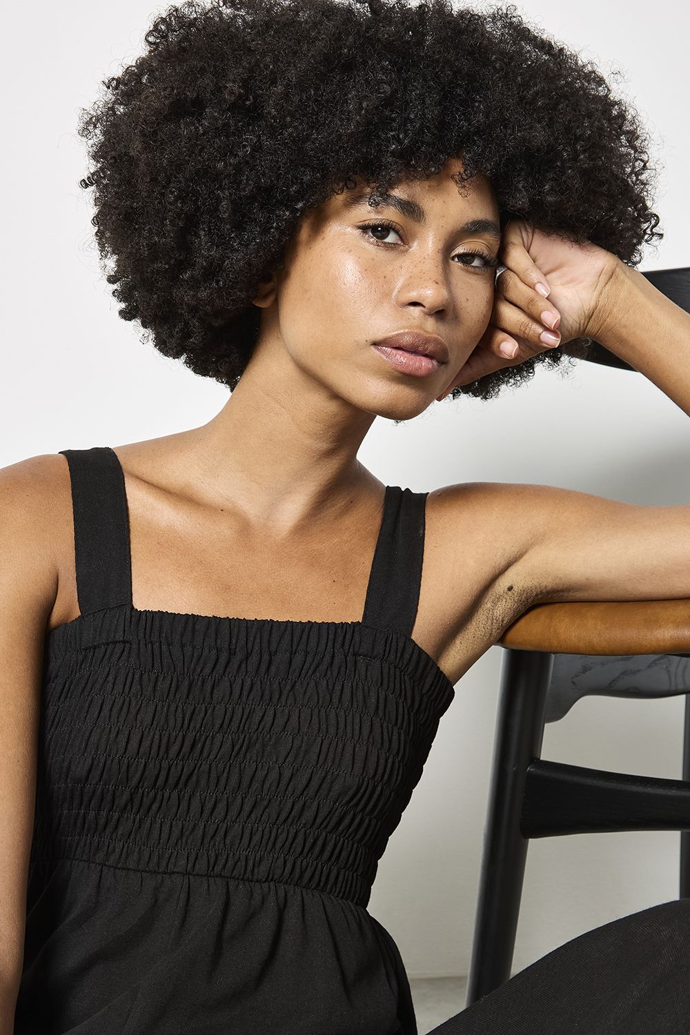 Apricot Wide-Leg Cotton Jersey Jumpsuit