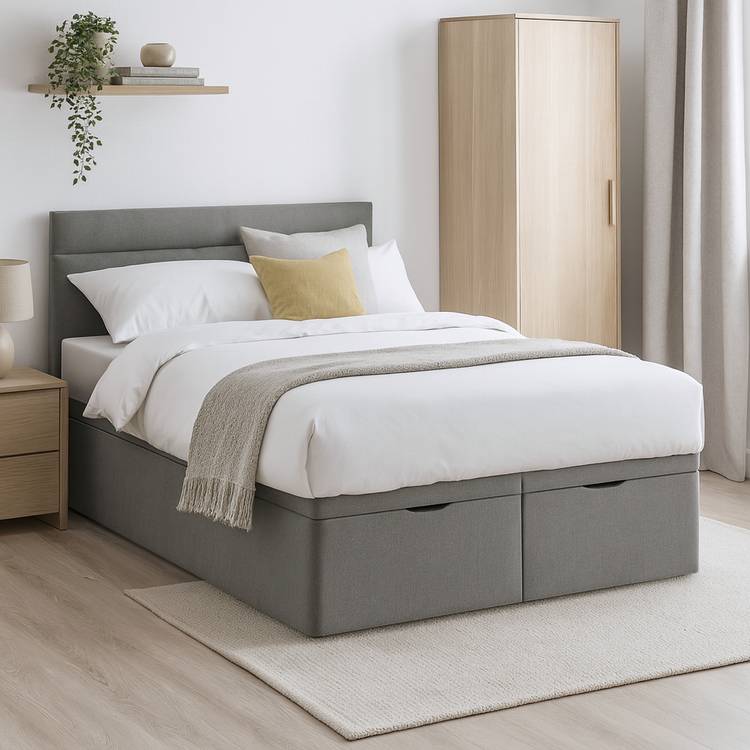 Millbrook Miller Double Fabric End Lift Ottoman Bed- Grey
