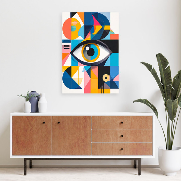 Obraz do salonu biura, Abstrakcja oko inspirowane bauhausem 20x30