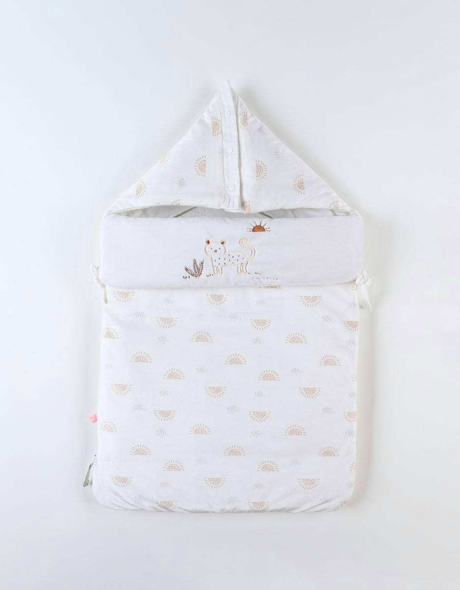 - Nid d'ange blanc en Veloudoux 80 cm